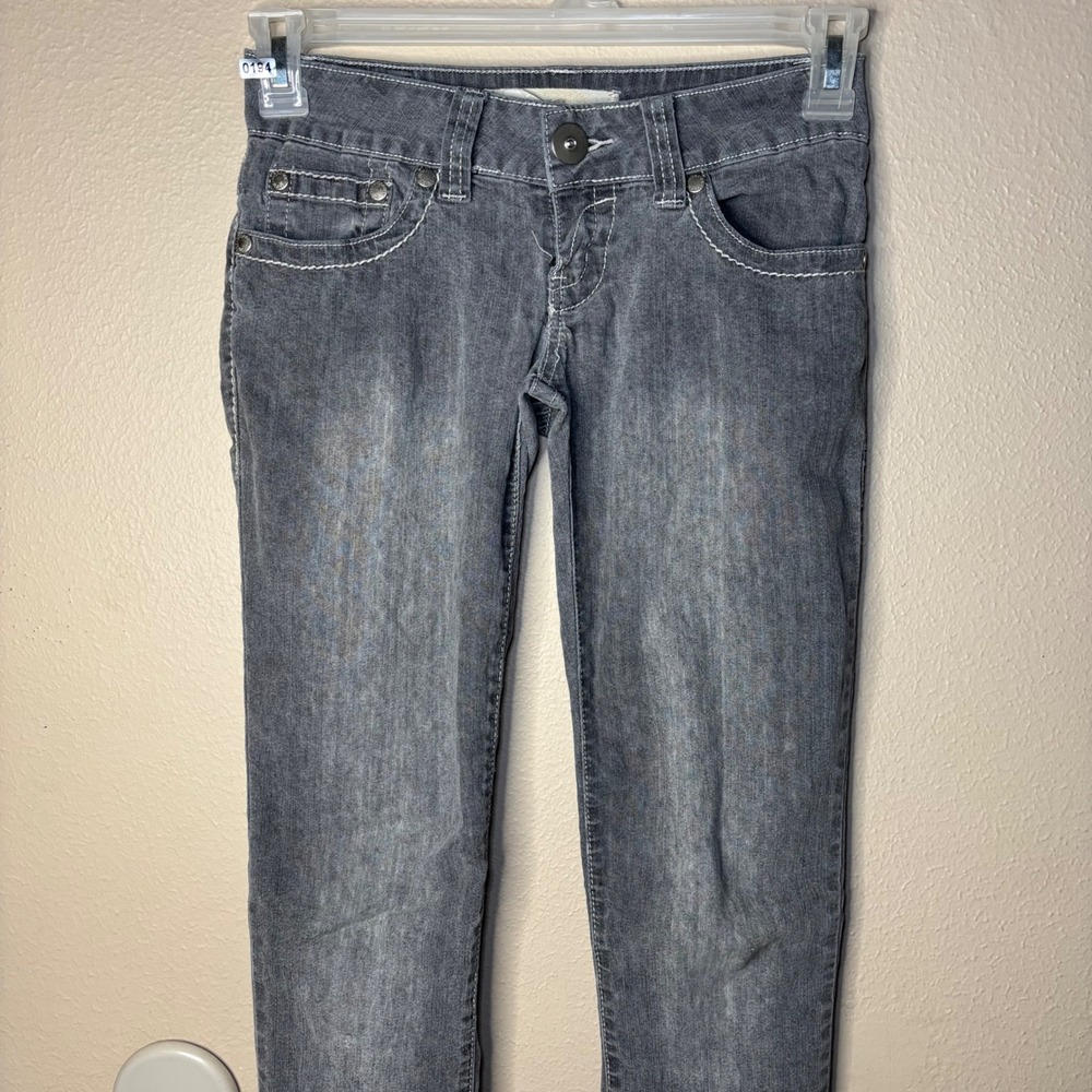 Hydraulic Womens Jeans Size 1/2 Gray Wash Y2K Stretch Denim Low Rise